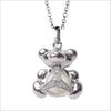Icona Bear Charm Necklace in Sterling Silver with Pearl & Diamonds