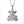 Icona Charm Bear Necklace with rose quartz in sterling silver plated with rhodium