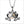 Icona Charm Frog Necklace in sterling silver plated with rhodium with pearl and diamonds