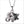 Icona Charm Elephant Necklace in sterling silver plated with rhodium with black onyx and diamonds