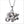 Icona Charm Elephant Necklace in sterling silver plated with rhodium with pearl and diamonds