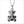 Icona Charm Panda Necklace in sterling silver plated with rhodium with black onyx and diamonds