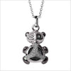 Icona Panda Charm Necklace in Sterling Silver with Onyx & Diamonds