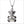 Icona Charm Panda Necklace in sterling silver plated with rhodium with pearl and diamonds