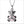 Icona Charm Panda Necklace in sterling silver plated with rhodium with rose quartz and diamonds