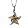 Icona Starfish Charm Necklace in Sterling Silver with Citrine & Diamonds