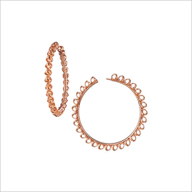 Icona Large Hoop Earrings in Sterling Silver plated with 18k Rose Gold