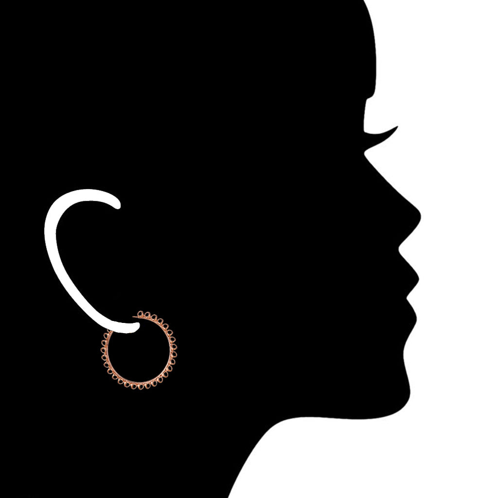 Icona Large Hoop Earrings in Sterling Silver plated with 18k Rose Gold