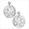Medallion Rock Crystal Large Earrings in Sterling Silver