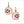 Medallion Amethyst Small Earrings in Sterling Silver plated with Rose Gold