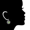 Medallion Green Quartz Small Earrings in Sterling Silver