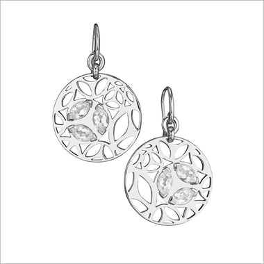 Medallion Rock Crystal Small Earrings in Sterling Silver