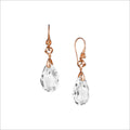 Icona Rock Crystal Drop Earrings in Sterling Silver Plated with Rose Gold