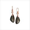 Icona Smoky Quartz Drop Earrings in Sterling Silver Plated with Rose Gold