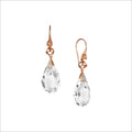 Icona Rock Crystal & Diamond Drop Earrings in Sterling Silver Plated with 18k Rose Gold
