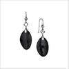 Icona Black Onyx Drop Earrings in Sterling Silver plated with Rhodium