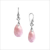 Icona Pink Quartz Drop Earrings in Sterling Silver