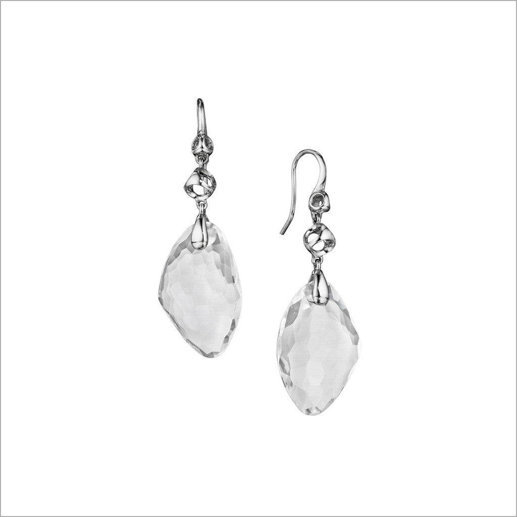Icona Rock Crystal Drop Earrings in Sterling Silver