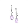 Icona Amethyst Earrings in Sterling Silver with Diamonds