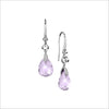 Icona Amethyst Earrings in Sterling Silver with Diamonds