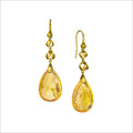 Icona Golden Quartz Drop Earrings in Sterling Silver plated with 18k Yellow Gold