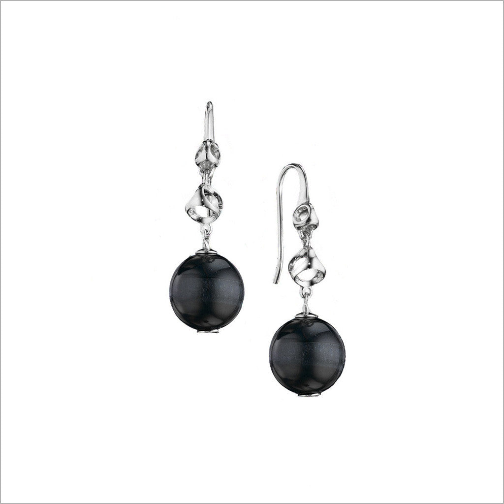 Icona Tigers Eye Drop Earrings in Sterling Silver