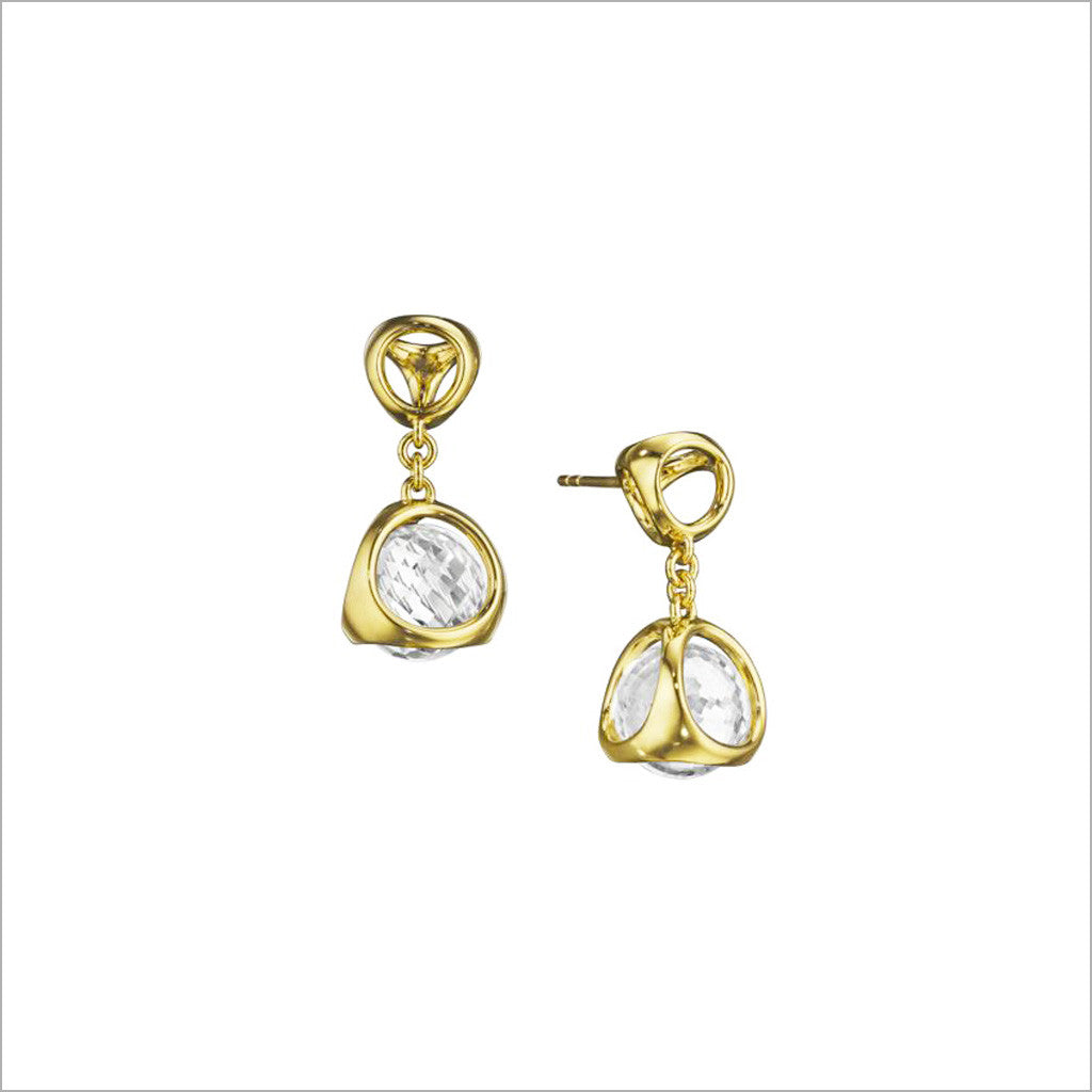 Icona Rock Crystal Earrings in Sterling Silver plated in 18k Gold