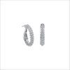 Icona Eternity Silver Large Huggie Earrings in sterling silver plated with rhodium