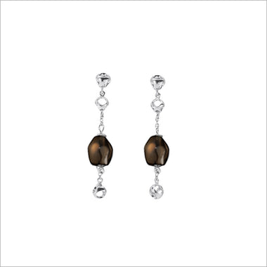 Icona Smoky Quartz Dangle Earrings in Sterling Silver