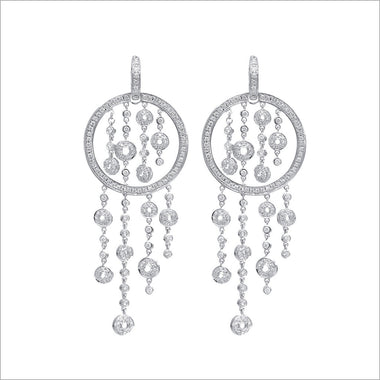 Tempia 18K White Gold & Diamond Earrings