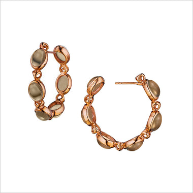 Lolita Smoky Quartz Hoop Earrings in Sterling Silver plated with 18k Rose Gold
