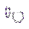 Lolita Amethyst Hoop Earrings in Sterling Silver