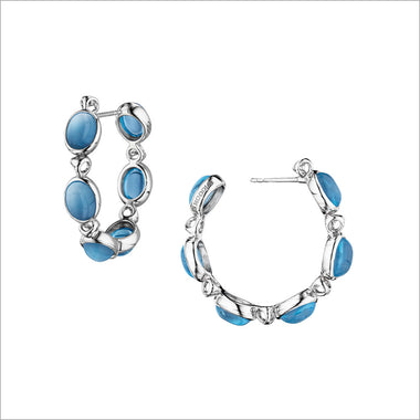 Lolita Blue Topaz Hoop Earrings in Sterling Silver