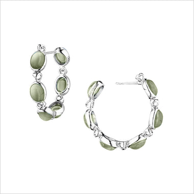Lolita Green Amethyst Hoop Earrings in Sterling Silver