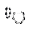 Lolita Black Onyx Hoop Earrings in Sterling Silver