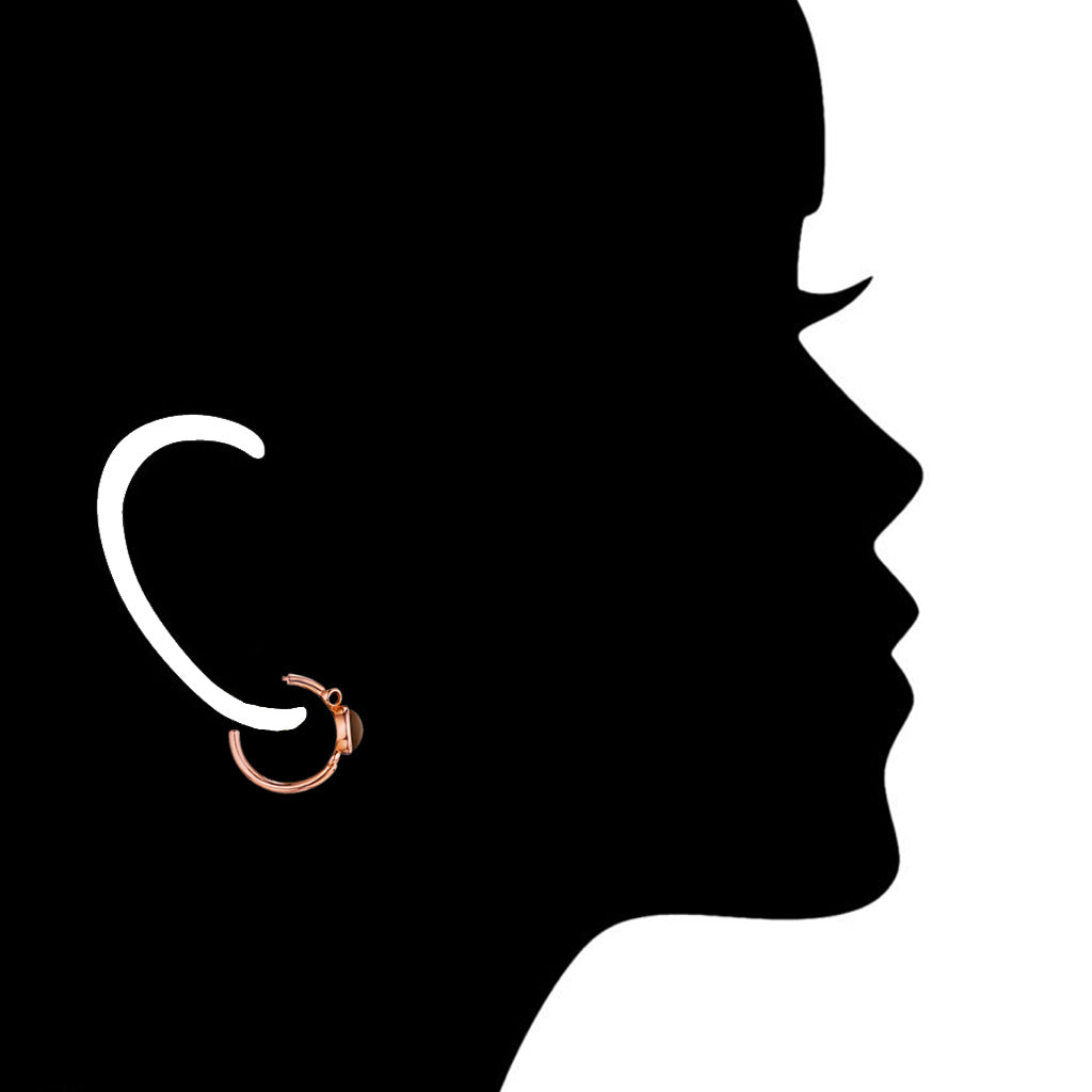 Lolita Smoky Quartz Hoop Earrings in Sterling Silver plated with 18k Rose Gold