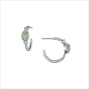 Lolita Green Amethyst Hoop Earrings in Sterling Silver