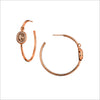 Lolita Smoky Quartz & Diamond Hoop Earrings in Sterling Silver plated with 18k Rose Gold