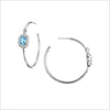 Lolita Blue Topaz & Diamond Hoop Earrings in Sterling Silver
