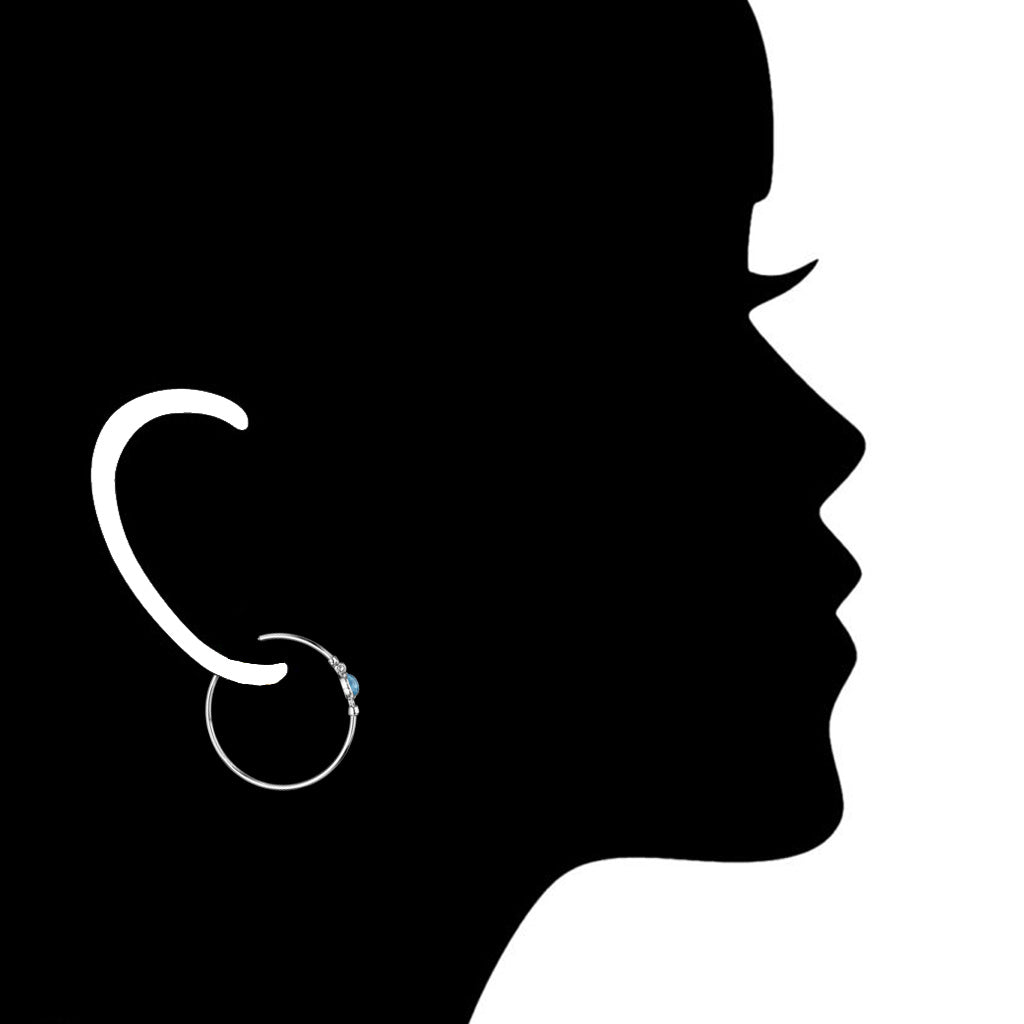 Lolita Blue Topaz Hoop Earrings in Sterling Silver