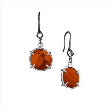 Lolita Carnelian Earrings in Sterling Silver