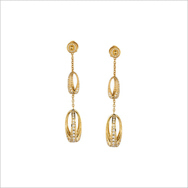 Triadra 18K Yellow Gold & Diamond Earrings