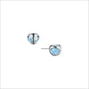 Icona Blue Topaz Stud Earrings in sterling silver plated with rhodium