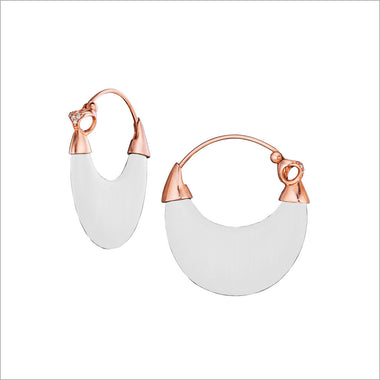 Sahara White Agate Earrings in Sterling Silver plated with 18k Rose Gold