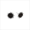 Icona Black Onyx and Diamond Studs in Sterling Silver