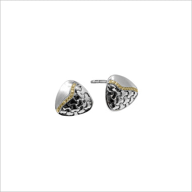 Ricamo Sterling Silver & 18k Yellow Gold Plated Stud Earrings