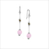 Icona Pink & Smoky Quartz Dangle Earring in Sterling Silver