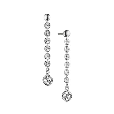 Diamanté Sterling Silver Dangle Earrings