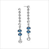 Diamanté London Blue Topaz Dangle Earrings in Sterling Silver