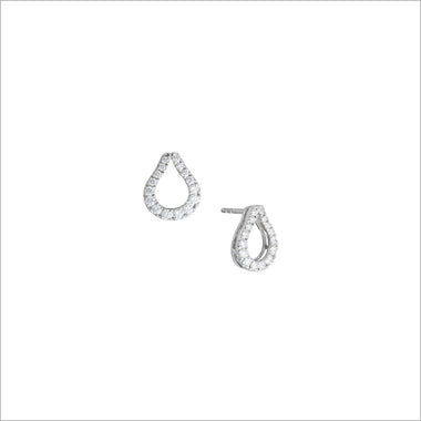 Fiamma 18K White Gold & Diamond Stud Earrings